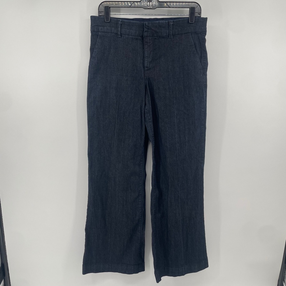 Charter Club Trouser Jeans Womens 6 Blue Wide Leg Dark Wash Denim Casual Office